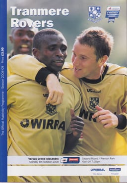Tranmere Rovers v Crewe Alexandra Match Programme 2008-10-06